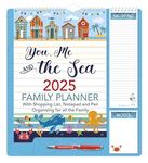 2025 Family Organiser Calendar Wall Planner With Memo Pad, Pen & Shopping List - You Me And The Sea - Monthly Five Columns