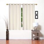 Parda Sansar Premium Beautiful Polyester Solid Crushed Texture Windows Curtains, 5Feet (152 Cm), Off White, Set Of 2, Opaque, Grommet Curtains