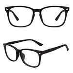 GQUEEN Fake Glasses Frame Fashion Eyeglasses Vintage Retro Clear Glasses Women Men,PE2