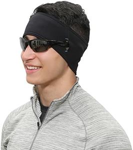 TrailHeads Running Headband with Sunglass Slots | Winter Headband | Sports Headband for Men and Women - Black