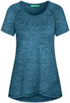 Kimmery Plus Size Tops for Women Workout Tops for Women Casual Summer Tops for Women 2025 Plus Size Top Ocean Blue Shirts 3XL