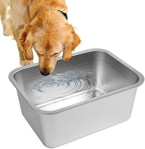 Lonepetu 3 Gallons Large Dog Water Bowl, Stainless Steel Metal Dog Bowls, Large Capacity Pet Food Bowl Water Dish for Indoor and Outdoor Universal for Large & Giant Dogs