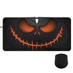 Oarencol Demon Eye Car Windshield Sun Shade Scary Pumpkin Face Halloween Foldable Sunshade Front Window Visor Protector Blocks UV Rays Heat Keep Vehicle Cool (59 x 30 in)