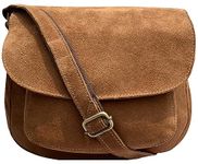 RUSTIC TOWN Leather Crossbody Satchel Bag Vintage Purses Handbags for Women, Coffee (11 Inch), 11-inch