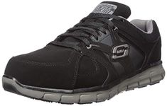 Skechers for Work Men's Synergy Ekron Work Shoe, Black/Charcoal, 12 W US