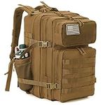 QT&QY Military Tactical Backpacks For Men Molle Daypack 45L Large 3 Day Bug Out Bag Hiking Rucksack With Bottle Holder