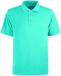 Men's Dry Fit Short Sleeve Moisture Wicking Performance Golf Polo Shirt Athletic Shirts (Glass Blue, 2XL)