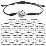 NQEUEPN 24pcs Basketball Bracelets, Adjustable Basketball Player Bracelet Hand Braided Rope Basketball Charm Bracelet Unisex Sport Jewelry Accessories for Women Men Teens Girls Boys Kids Team Coaches