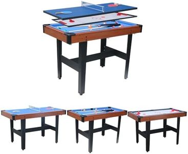 Plturdke 48 Inch 3-in-1 Multi-Game Table for Adults - Bumper Pool, Air Hockey, Ping Pong Combo with Accessories - Heavy-Duty Indoor Family Game Room Table, Space-Saving Design for Home Entertainment