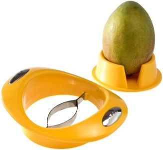 GSD 33027 Affettatrice per mango con supporto, acciaio inossidabile, argento / giallo
