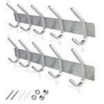 GlazieVault Coat Racks for Wall - Stainless Steel Coat Hooks (2 Pack) - Heavy Duty Coat Hooks Wall Mounted - Wall Hanger Wall Hooks and Clothes Hooks