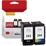 Printer Ink 243 244 for Encre Canon 245 246, High Yield for Canon Ink PG-243 CL-244,for Canon TS3420 Ink Cartridges,fit for Canon Pixma MX492 MX490 MG3022 MG2920 MG2522 TR4520 TS3122 TS202 Printer