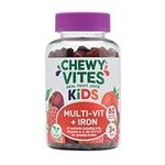 Chewy Vites Kids Multi-Vitamin & Iron 60 Gummy Vitamins | Iron Gummies for Kids | 13 Essential Vitamins and Minerals | 2 Months Supply | Real Fruit Juice | Berry Flavour | 1-a-Day | Vegan | 3 Years +