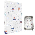 Viviland Mattress, 38" X 26" Pack N Play Mattress Premium Soft Foam Portable for Pack and Play Topper, Breathable, Comfortable and Stable, Robot Printed Mini Pad