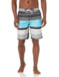 Kanu Surf Men's Flex Swim Trunks (Regular & Extended Sizes), Avalon Black/Aqua, XXL