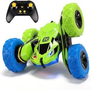 Threeking RC Stunt Car Remote Control Cars with Lights Double-Sided Driving Indoor Outdoor Toys Gifts Presents for 4 5 6 7 8 9 10 11 12 Year Old Kids Boys Girls