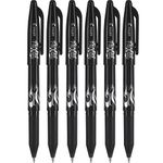 Pilot FriXion Ball 0.7mm Erasable Gel Pens, Fine Point, Black Ink, Pack Of 6