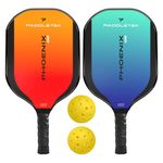 Paddletek Phoenix G6 Graphite Pickleball Paddle Set of 2 | Professional Pickleball Paddles with Honeycomb Core, Polycarbonate Surface, Graphite PolyCore & High Tack Performance Grip | USAPA Approved