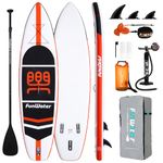FunWater SUP Inflatable Stand Up Paddle Board 11'x33''x6'' Ultra-Light Paddleboard with ISUP Accessories,Fins,Adjustable Paddle, Pump,Backpack, Leash, Waterproof Bag