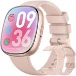 Smart Watches for Women Men Gifts: Fitness Tracker with Make/Recive Call 10-Day Battery Life Heart Rate SpO2 Sleep Monitor 120 Sport Mode 5ATM Waterproof Smartwatch for iOS Android Phones 3 Bands Pink