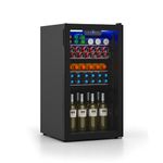 COSTWAY Beverage Refrigerator Cooler, 116 Cans 3.0 Cu.Ft Mini Fridge with Glass Door & Adjustable Removable Shelves for Drink Beer Soda Wine, Freestanding Small Fridge for Home Bar, Kitchen & Office