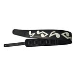 Ve CREATION Leather Guitar Strap for Bass, Electric, Acoustic, Heavy Guitars | 3 Inch Wide, Soft Padded | Adjustable 42-56 Inches | Musical Notes Design (VEG-0027)