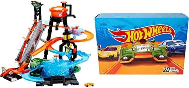 Hot Wheels City Gator Car Wash Connectable Play Set with Diecast and Mini Toy Car & 20-Car Pack of 1:64 Scale Vehicles, Gift for Collectors & Kids Ages 3 Years Old & Up, DXY59 - Amazon Exclusive