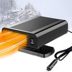 2025 New Car Heater,2 in 1 Car Heater, 12V 150W Portable Fast Heating Defrost Defogger,180° Rotary Base for Trucks, SUV, Jeeps, MPV