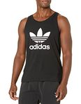 adidas Originals Men's Adicolor Trefoil Tank Top, Black/White, Large