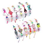 iPobie 12 Pcs Friendship Lucky Charm Bracelets for Girls,Cute Unicorn Bracelet Cat Owl Butterfly Animal Bracelet for Kids…