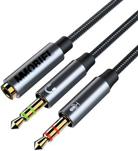 MMOBIEL Adattatore Splitter per Cuffie - Splitter Audio e Microfonico a Y da 3,5 mm per Computer - 1 Femmina a 2 Maschi (Stereo e Microfono) Splitter Audio e Microfonico per Cuffie a PC, Laptop 30 cm