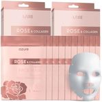 AZURE Rose & Collagen Hydrating Under Eye Pads - Anti Aging, Revitalizing & Moisturizing Eye Mask Patches - Reduces Fine Lines, Wrinkles, Dark Circles & Puffiness - Skin Care Made in Korea - 10 Pairs