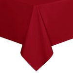 sancua Rectangle Tablecloth - 60 x 84 Inch - Stain and Wrinkle Resistant Washable Polyester Table Cloth, Decorative Fabric Table Cover for Dining Table, Buffet Parties and Camping, Red