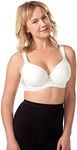 Leading Lady Women's Balconette Padded Underwire Lace Bra, White/Silver Sconce Trim, 46A