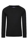 Mountain Warehouse Talus Kids Base Layer Top - Breathable & Lightweight Moisture Wicking Baselayers, Boys & Girls - Autumn Winter, Outdoors, Travelling & Hiking Black Kids Size 5-6 Years