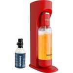 DrinkMate OmniFizz Sparkling Water and Soda Maker, Carbonates ANY Drink, with 1L Re-usable BPA-free Carbonating Bottle, 3 oz (10L) CO2 Starter Cylinder and Fizz Infuser - Royal Red