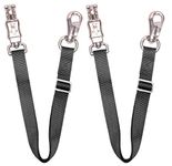 Loaged Adjustable Trailer Tie （2 Pack）-Trailer Nylon Strap Tie for Horse Haulage，Adjusted from 25 to 37” (Black)