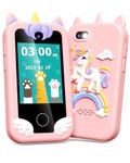 UCIDCI Unicorn Kids Phone Toy for Girls Age 3-5 Kids Learning Cell Phone Toys for Girls Toddler Toys for Girl Birthday Touchscreen Pretend Phone Gift for 3 4 5 6 7 8 Years Old Girls