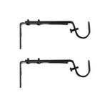 Kenney KN85290 Adjustable Curtain Rod Brackets, Black (2-Pack)