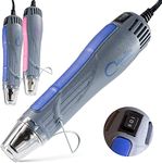 Mini Heat Gun for Crafts, Dual Temp Hot Air Gun Tool for Epoxy Resin, Shrink Wrap, Vinyl Wrapping, Shrink Tubing, Embossing, Electronics, Candle Making, Sublimation, Phone Repair Chandler Tool, Blue