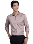 Majestic Man Slim Fit Satin Cotton Formal Shirt for Men (XL, Pastel Clay)