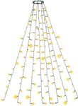 Gresonic Christmas Tree Lighting with Ring,200 LED 1.5M Plug in 8 Mode Timer Crimp Fairy Lights with 8 Lines, IP44 Xmas String Light Chains for Indoor Outdoor Tree Decoration