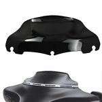 HCmotorku Motorcycle 9 inch Wave Windshield Windscreen Fit for Harley Touring Street Glide Electra Glide Ultra Limited Tri Glide FLHT FLHX FLHXS FLHTCU FLHTK 2014-2023 Black