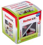 Fischer DuoPower 10 x 80 S, Powerful Universal Plug with Safety Screw, Intelligent 2-Component Technology for fastenings in Concrete, Bricks, Stone, etc., 10 Plugs & 10 Screws