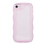 Eiyikof Compatible with iPhone 6S/6 Clear Case,Cute Solid Color Curly Wave Frame Transparent Soft Silicone Anti-Scratch Shockproof Protective Slim Case for Women Girls-Pink