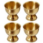 4Pcs Stainless Steel Egg Cup Holder, Egg Cups for Soft Boiled Eggs, Egg Holder Tray Kitchen Tool (Gold)