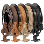 iSANMATE Wood PLA+ Filament 1.75mm, White Pine Wood, Sandal Wood, Yellow Pear Wood, Ebony Wood, 3D Printer Filament 250g X 4 Spool, Dimensional Accuracy +/- 0.03 mm (20% Wood Powder+80% PLA)