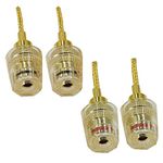 Arklove 4Pack pin to Banana Female Screw-Type Connector Deadbolt Flex Pin Banana Adapter Plug to 4mm Female Bananas Jack Center Surround Wire for Spring Loaded Speaker Terminals Inputs