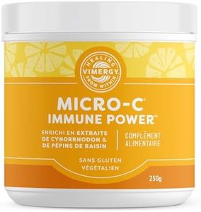Vimergy Micro-C Immune Power – Vitamine C 1000mg – Vitamine C en Poudre Tamponnée – Soutien Immunitaire et Nerveux – Bienfaits pour Os et Cartilage – Sans gluten – Végétalien (250g)