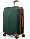 CALDARIUS Suitcase Medium Size | Lightweight Hardshell Luggage | 4 Dual Spinner Wheels | Trolley Suitcase | Medium 24" Hold Check in Luggage |3 Digit Combination Lock (Dark Green, Medium 24'')